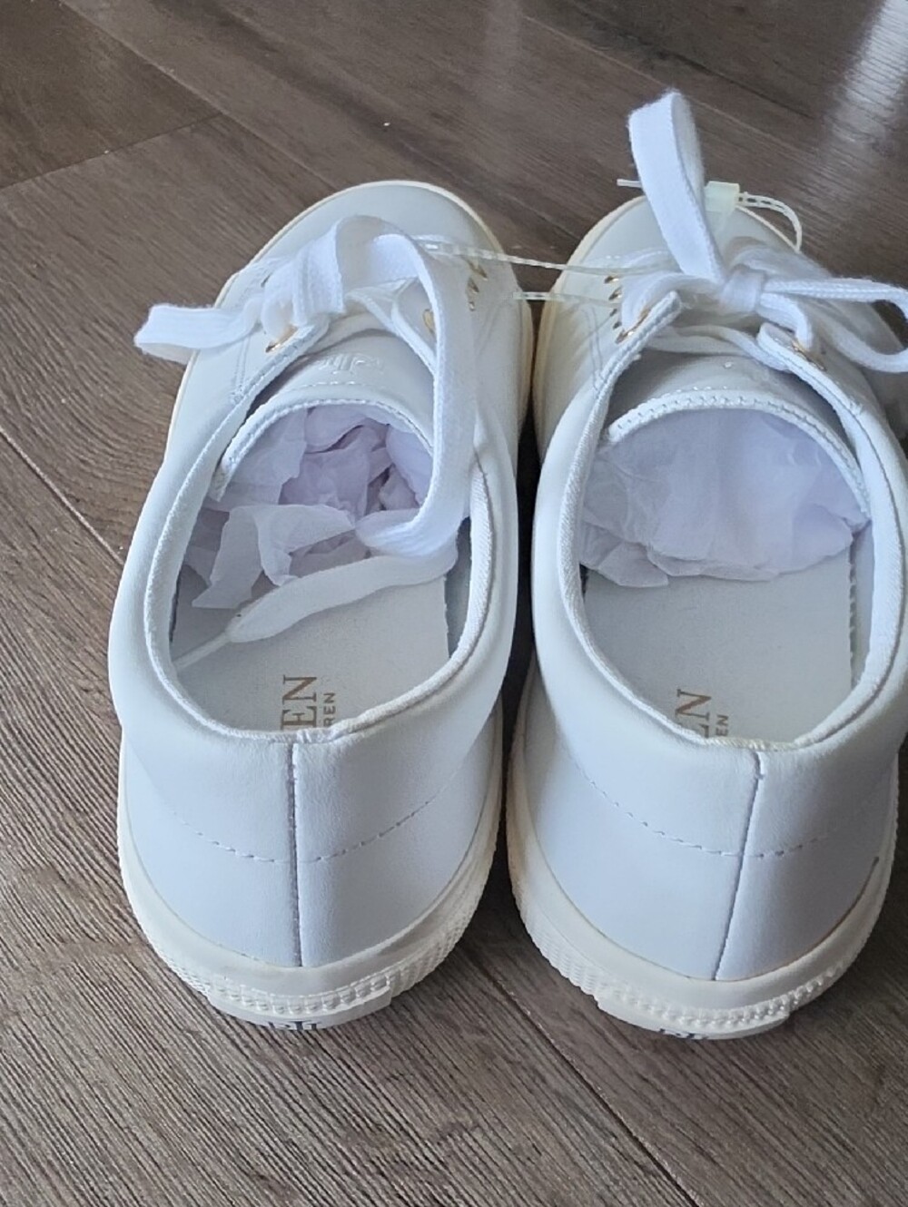 Lauren Ralph Lauren White Leather Sneakers - Picture 3 of 8
